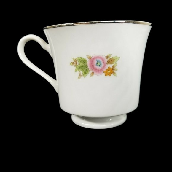 Floral Bouquet Fine China Of Japan Coffee Tea Cup Set of 3 Pink and Blue Flowers - Picture 4 of 12